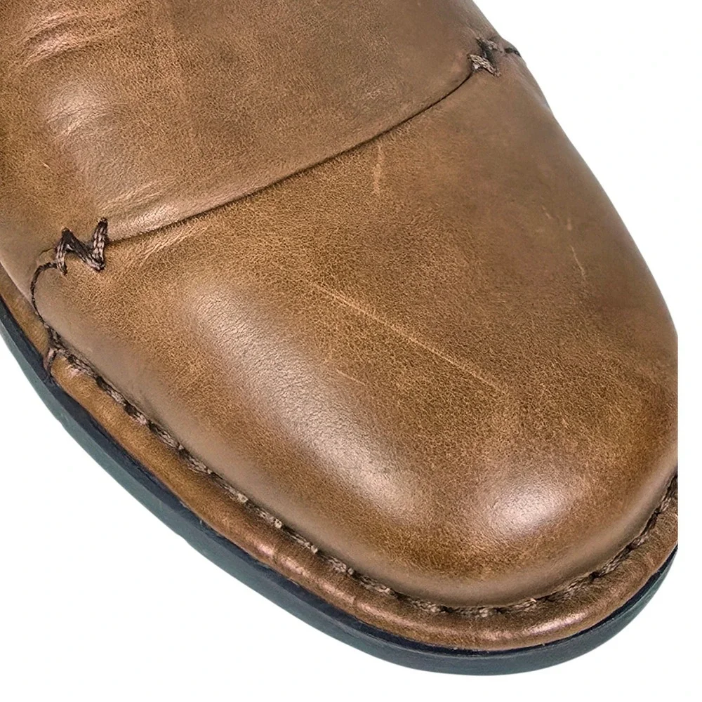 Josef Seibel Mens Tan Leather Lace Up Oxford Shoes Distressed Lug Sole Size‎ 11